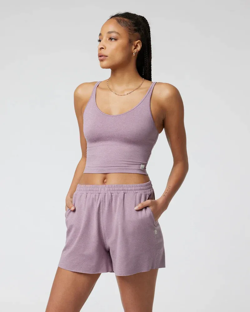 Vuori Clothing Women's Halo Performance Crop Heather Lilac-HLC